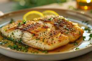 Ma recette du lieu jaune avec sa sauce beurre et citron