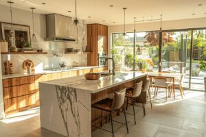 Cuisine avec îlot central et table : mon aménagement coup de cœur
