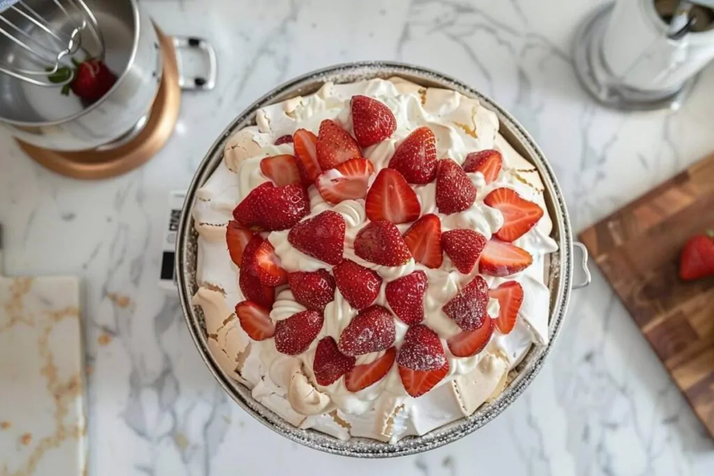 Préparation : La pavlova aux fraises