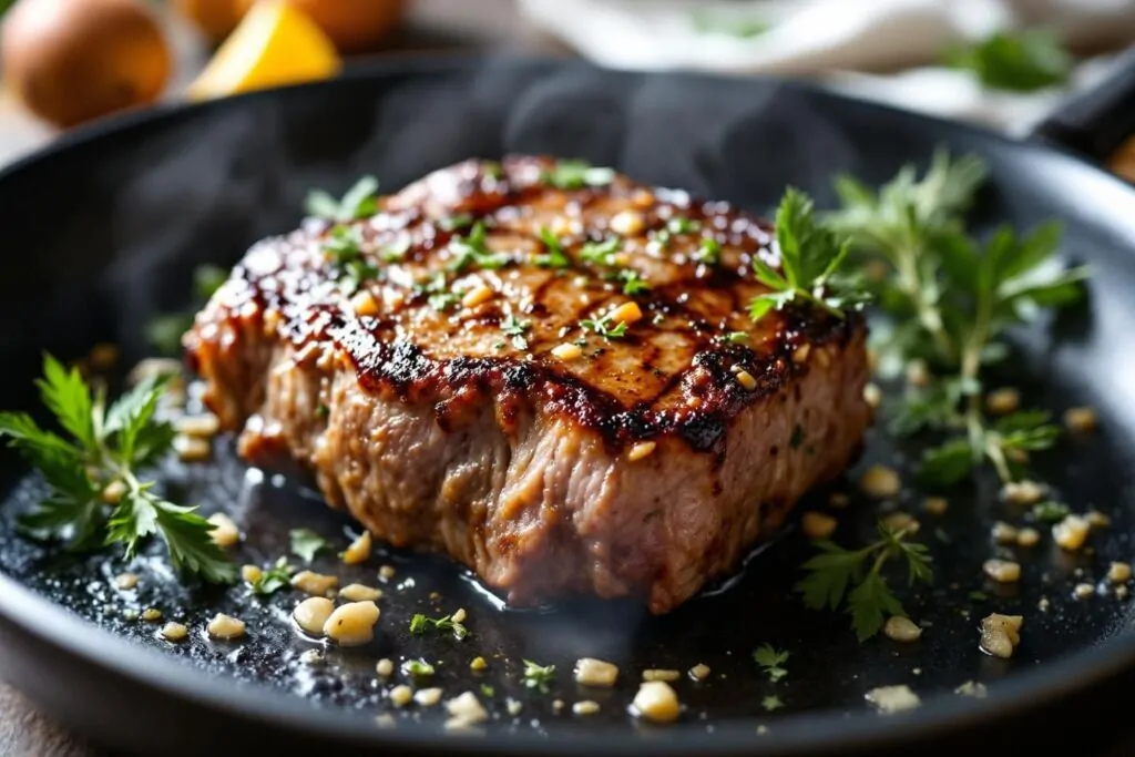 Cuisson tranche de gigot à la poêle : la technique pour une viande tendre